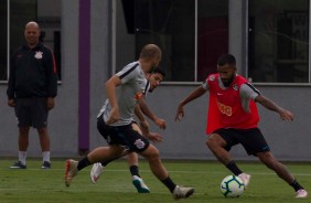 Marquinhos durante último treino do Corinthians antes do jogo contra a Chapecoense