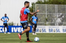 Michel Macedo durante treino deste sábado no CT Joaquim Grava