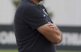 Fábio Carille no treino de reapresentação do Corinthians após derrota para o Bahia, pelo Brasileirão