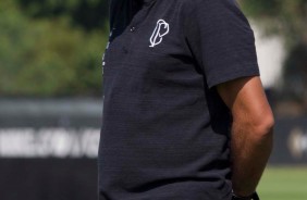 Fábio Carille comandou o último treino do Corinthians antes do jogo contra a Chapecoense