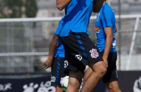 Gabriel durante o último treino do Corinthians antes de enfrentar a Chapecoense