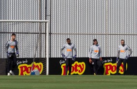Goleiros durante o último treino do Corinthians antes de enfrentar a Chapecoense