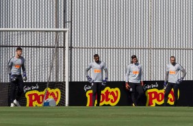 Goleiros durante o ltimo treino do Corinthians antes de enfrentar a Chapecoense