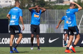 Marllon durante o último treino do Corinthians antes de enfrentar a Chapecoense