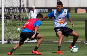 Richard durante o último treino do Corinthians antes de enfrentar a Chapecoense