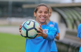 Atacante Millene no treinamento do Corinthians Futebol Feminino desta terça-feira