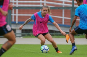 Cacau no treinamento do Corinthians Futebol Feminino desta tera-feira