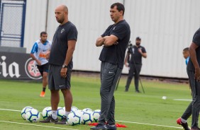 Carille no treinamento desta terça-feira no CT Joaquim Grava; Timão enfrenta o Grêmio