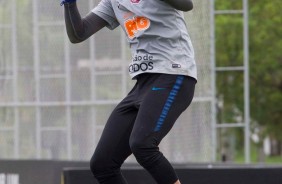 Diego no treinamento desta terça-feira no CT Joaquim Grava; Timão enfrenta o Grêmio