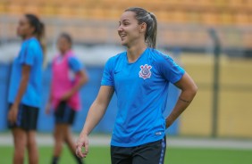 Giovanna Crivelari no treinamento do Corinthians Futebol Feminino desta terça-feira