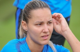 Giovanna Crivelari no treinamento do Corinthians Futebol Feminino desta tera-feira