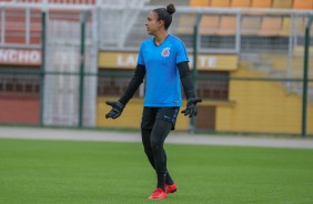 Goleira Lelê no treinamento do Corinthians Futebol Feminino desta terça-feira