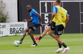 Manoel no treinamento desta terça-feira no CT Joaquim Grava; Timão enfrenta o Grêmio