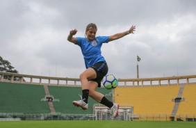 Milene Domingues foi presença ilustre no treino das meninas do Corinthians Futebol Feminino