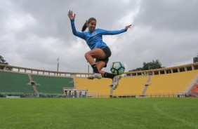 Millene em linda foto no treinamento do Corinthians Futebol Feminino desta terça-feira