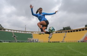 Millene em linda foto no treinamento do Corinthians Futebol Feminino desta tera-feira