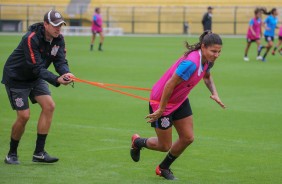 Juliete no treinamento do Corinthians Futebol Feminino desta tera-feira