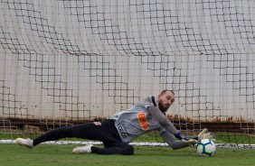 Walter no treinamento desta terça-feira no CT Joaquim Grava; Timão enfrenta o Grêmio