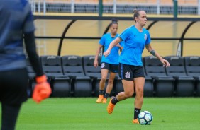 Zagueira Pardal no treinamento do Corinthians Futebol Feminino desta tera-feira