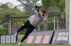 Cássio no treinamento de hoje no CT Joaquim Grava