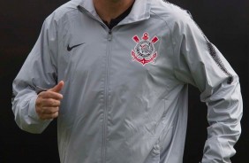 Fábio Carille no treino de hoje no CT Joaquim Grava