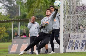 Goleiro Caque Frana no treinamento de hoje no CT Joaquim Grava