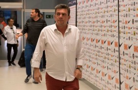 Andrés Sanchez chega à Arena Corinthians para acompanhar jogo contra o Grêmio