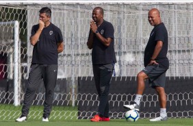 Cuca, Fabinho e Mauro Silva no treino de hoje no CT Joaquim Grava