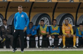 Carille durante jogo contra o Flamengo, pelas oitavas de final da Copa do Brasil