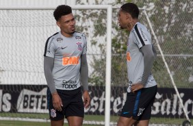 Urso e Gustavo no treinamento de hoje no CT Joaquim Grava