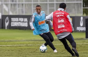 Janderson no treino deste sábado no CT Joaquim Grava