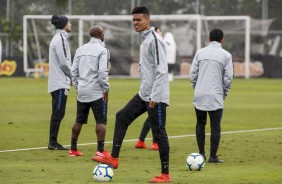 Richard no último treinamento antes do jogo contra o Athletico-PR