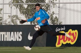 Cássio durante o treinamento de hoje no CT Joaquim Grava