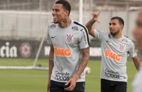 Gustavo e Sornoza no treino de hoje no CT