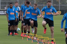 Carlos, Boselli e companheiros no CT Joaquim Grava durante treino de hoje