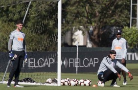 Caque e Cssio no treino de hoje no CT Joaquim Grava