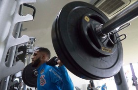 Everaldo no treino de hoje no CT Joaquim Grava