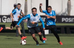 Jadson e Janderson no treino de hoje no CT Joaquim Grava