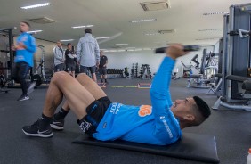 Ralf na academia do CT Joaquim Grava durante o treino desta segunda-feira