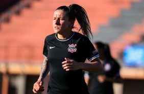 Cacau durante jogo contra a Portuguesa, pelo Campeonato Paulista Feminino