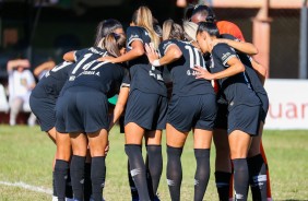 Jogadoras do Corinthians durante jogo contra a Portuguesa, pelo Campeonato Paulista Feminino