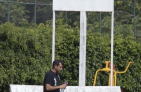 Carille no primeiro treino do Corinthians na Venezuela