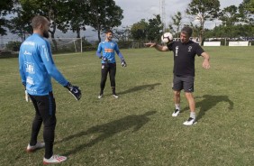 Goleiros do Corinthians no primeiro treino do Timão em solo venezuelano