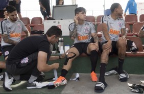 Pedro Henrique, Fagner e Gustavo no treino já em solo venezuelano