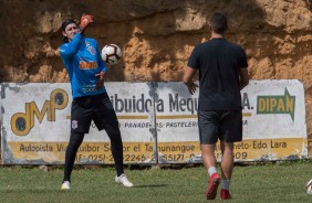 Cássio no treino na Venezuela antes do jogo contra o Deportivo Lara