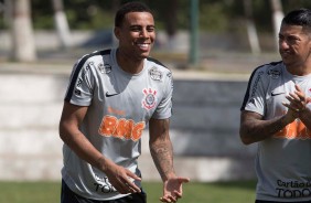 Gustavo e Ralf no ltimo treino do Corinthians antes do duelo contra o Deportivo Lara