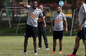 Marllon, Sornoza e companheiros no treino derradeiro na Venezuela antes do jogo contar o Lara