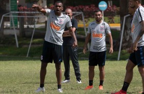 Marllon, Sornoza e companheiros no treino derradeiro na Venezuela antes do jogo contar o Lara