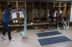 Vestiário antes do jogo contra o Deportivo Lara, na Venezuela, pela Sul-Americana
