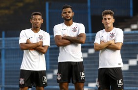 Ruan, Nathan e Rafinha durante jogo contra o São Caetano, pelo Paulista Sub-20